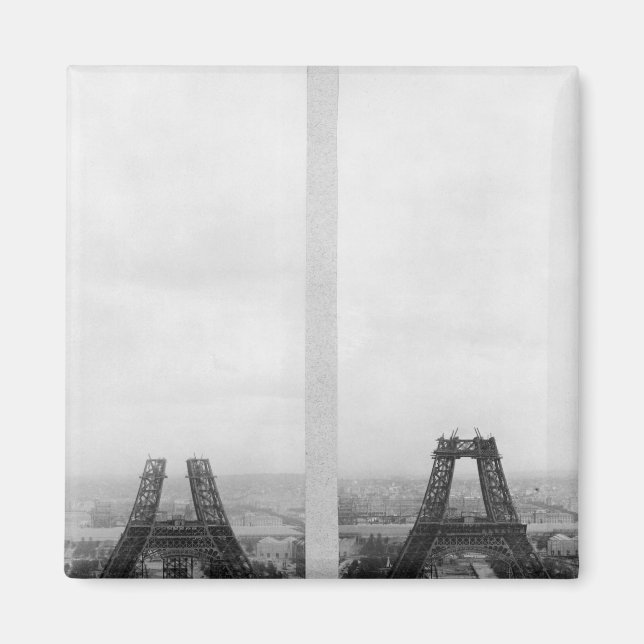 Imán Dos vistas a la construcción del Eiffel (Frente)