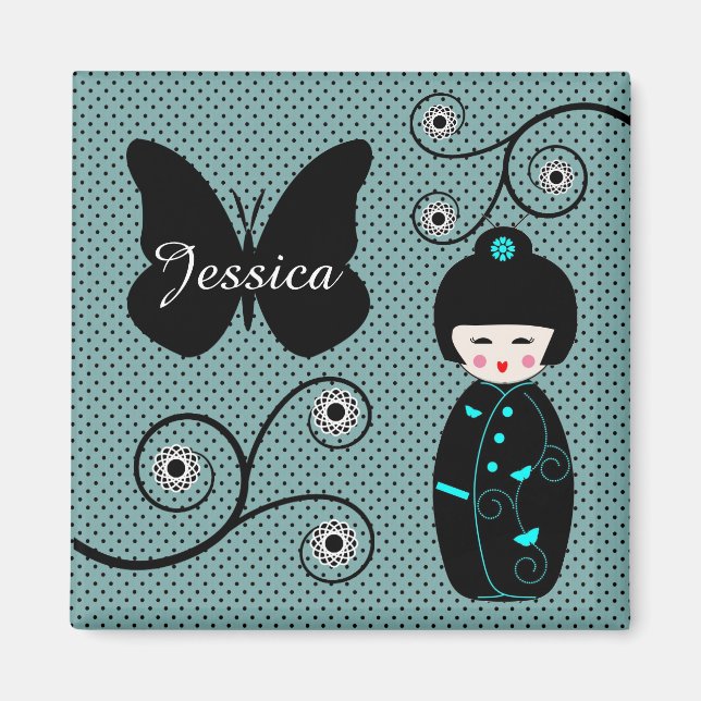 Imán Dot japonés de polka personalizado (Frente)