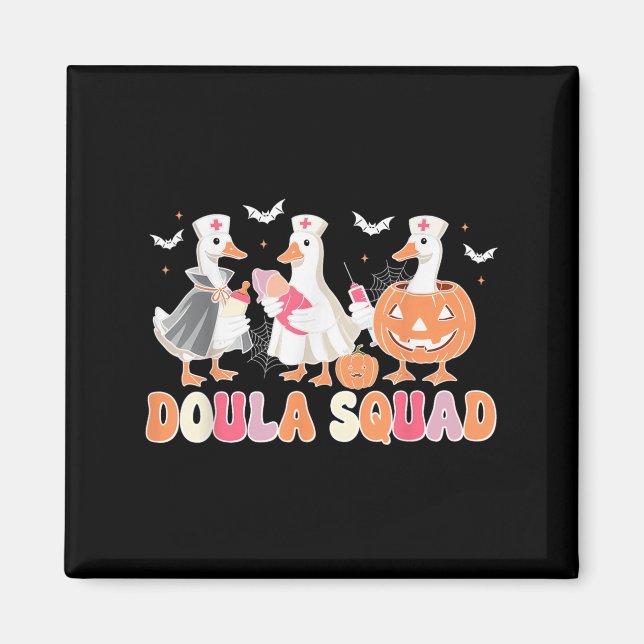 Imán Doula Squad Goose Spooky Halloween Lactation Consu (Frente)