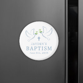 Imán Dove Blue Boy Baptism Invitado Favor Keepsake
