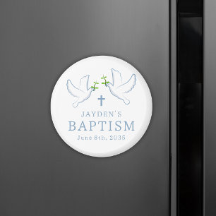 Imán Dove Blue Boy Baptism Invitado Favor Keepsake