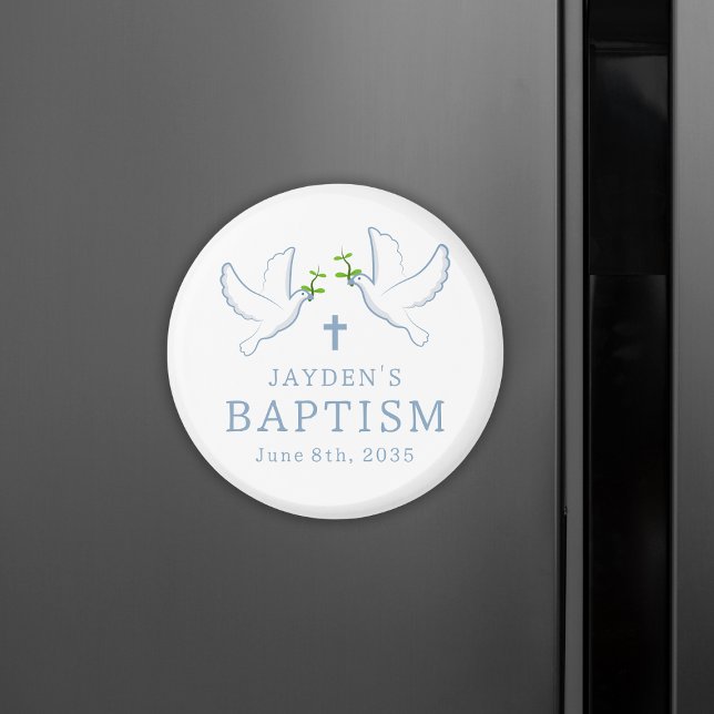 Imán Dove Blue Boy Baptism Invitado Favor Keepsake (Dove Blue Boy Baptism Guest Favors Keepsake Magnet
)