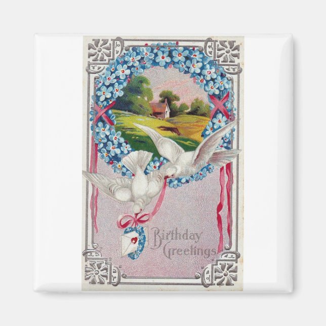 Imán Doves de cumpleaños pospuestas en 1910 (Frente)