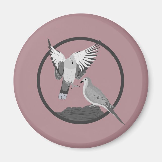 Imán Doves de luto - Serie Círculo de Vida Silvestre (Frente)