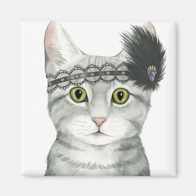 Imán Downton Cat | Bejeweld Con Lace (Frente)