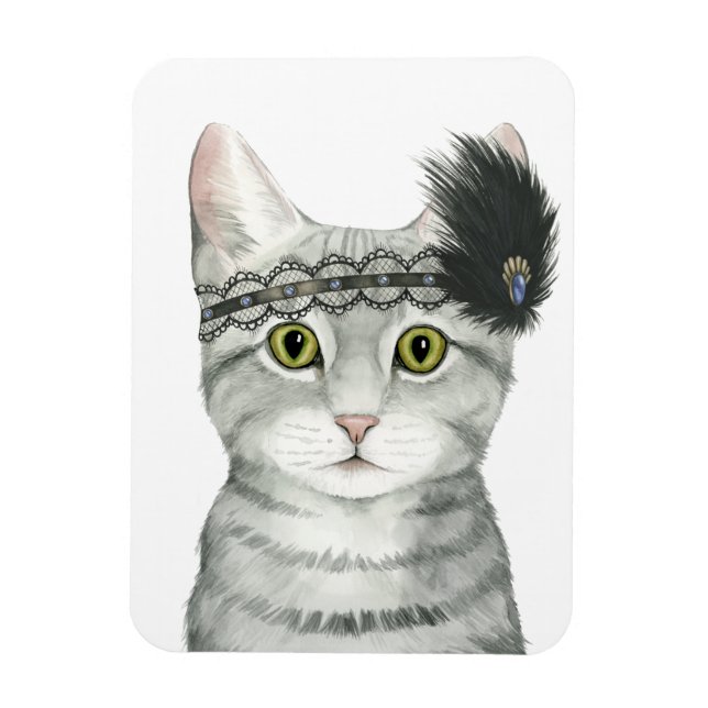 Imán Downton Cat | Bejeweld Con Lace (Vertical)