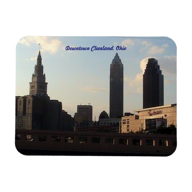 Imán DownTown Cleveland, Ohio Premium Flexi Magnet (Horizontal)