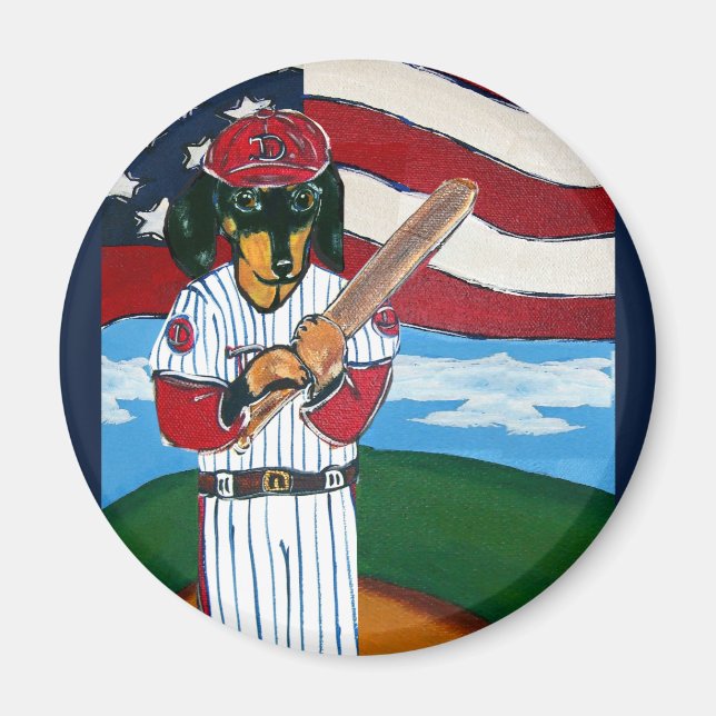 Imán Doxie de béisbol (Frente)