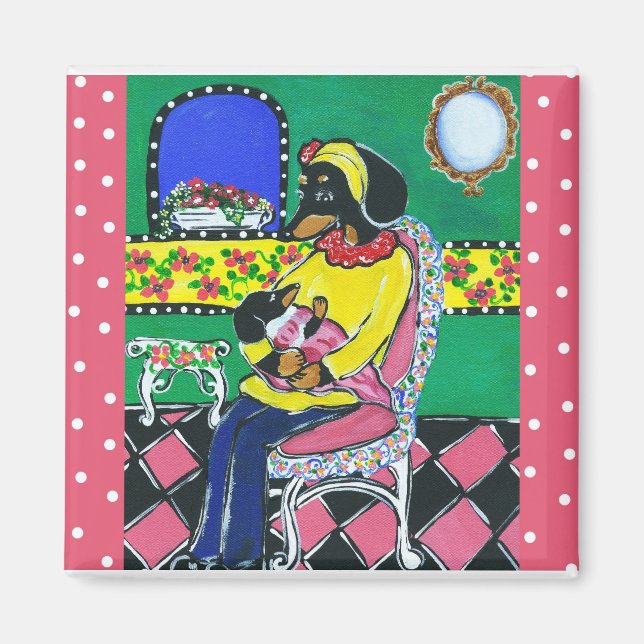 Imán Doxie Mamá y Bebé (Frente)