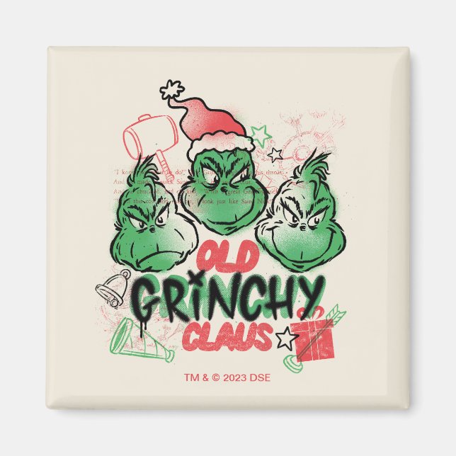 Imán Dr. Seuss | El viejo Grinch Claus (Frente)