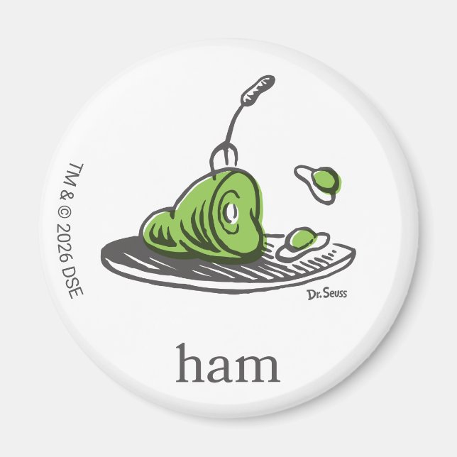 Imán Dr. Seuss | Huevos verdes con jamón (Frente)