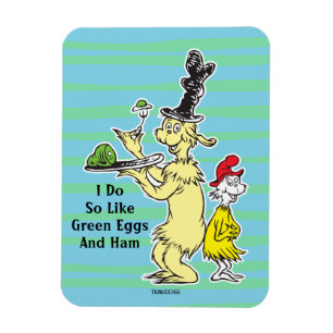 Imán Dr. Seuss Huevos verdes con jamón Amigo y Sam-