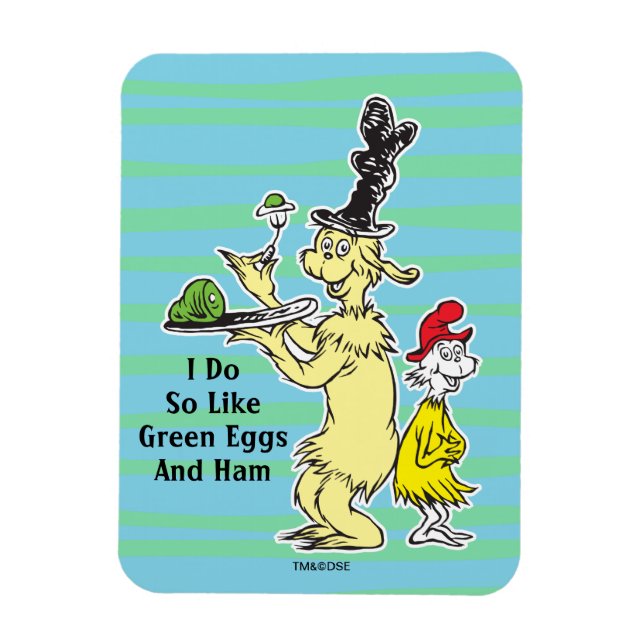 Imán Dr. Seuss | Huevos verdes con jamón | Amigo y Sam- (Vertical)