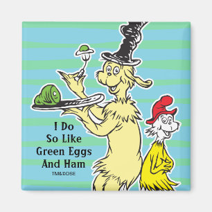 Imán Dr. Seuss Huevos verdes con jamón Amigo y Sam-