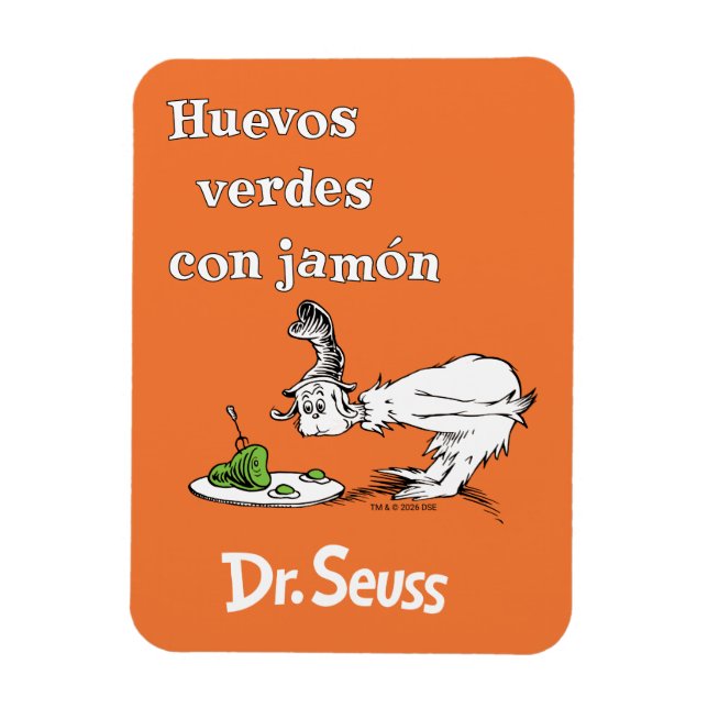 Imán Dr. Seuss Huevos Verdes con Jamón en Español (Vertical)
