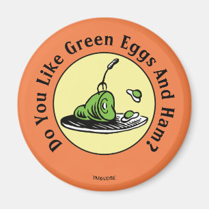 Imán Dr. Seuss   Huevos verdes e icono de jamón