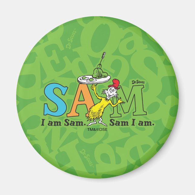 Imán Dr. Seuss | Soy Sam. Sam soy yo. (Frente)