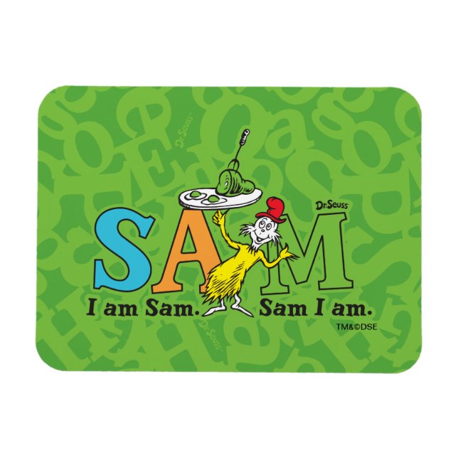 Imán Dr. Seuss | Soy Sam. Sam soy yo. (Horizontal)