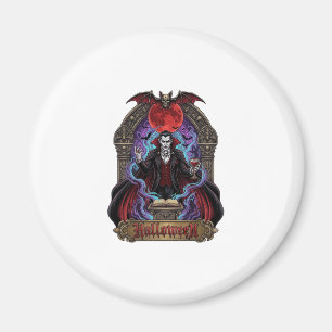 Imán Drácula de Halloween Luna Roja Murciélagos Calaver