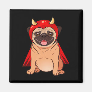 Imán Drácula Vampiro Pug Cute Perro Halloween Disstuve