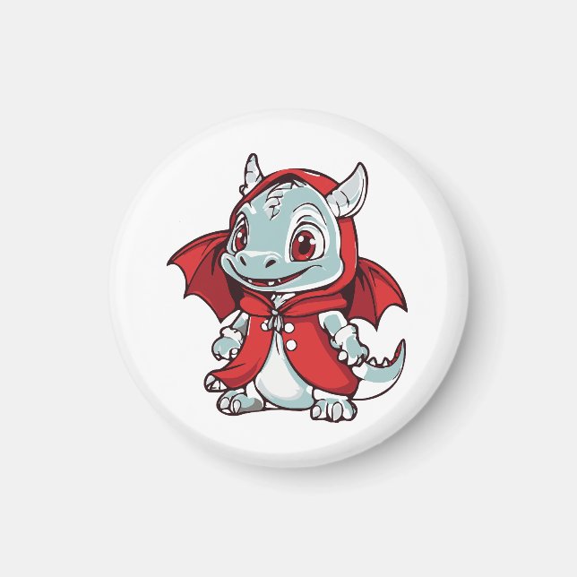 Imán Dragón Albino en Rojo (Frente)