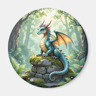 Imán Dragón caprichoso en piedra antigua