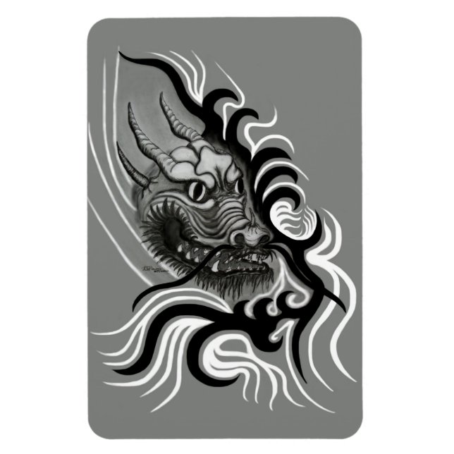 Imán Dragón chino en tatuaje (Vertical)