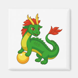 Imán Dragón Chino Verde