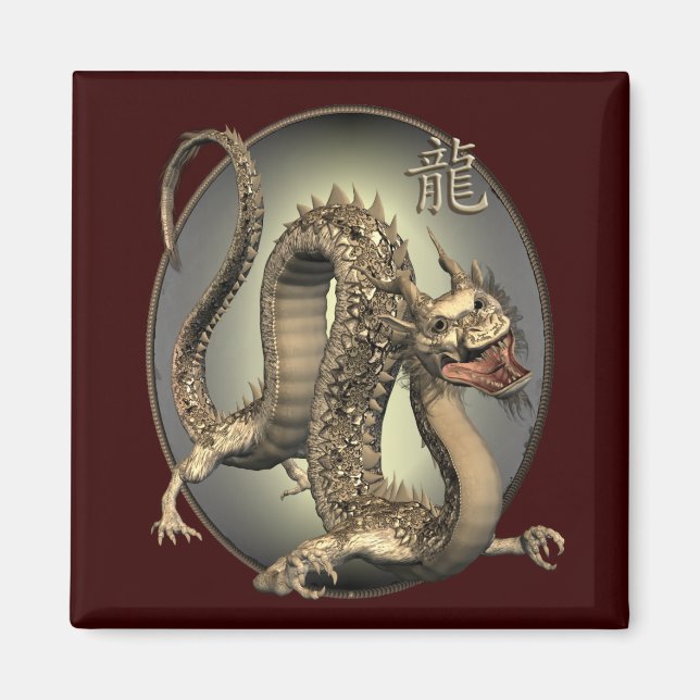Imán Dragón chino vintage (Frente)