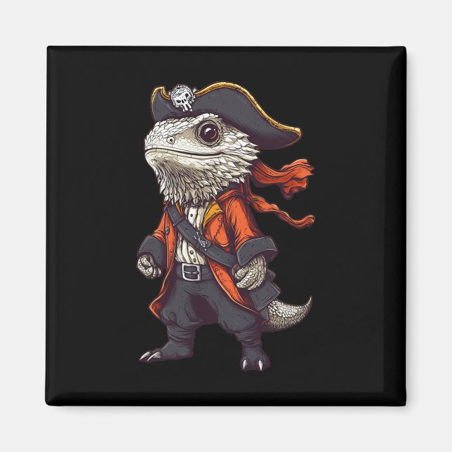 Imán Dragón Con Cabeza Vestido Como Un Halloween Gracio (Frente)