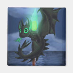 Imán Dragón con el fuego verde