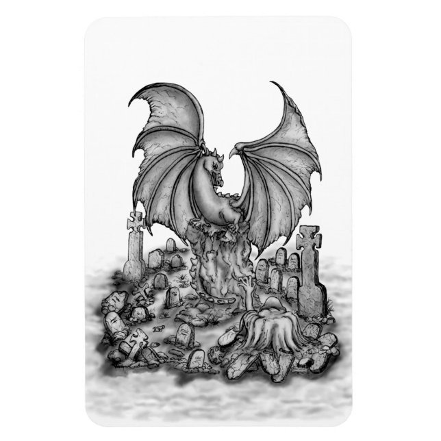 Imán Dragón con zombi (Vertical)