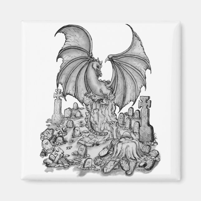 Imán Dragón con zombi (Frente)