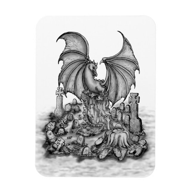 Imán Dragón con zombi (Vertical)