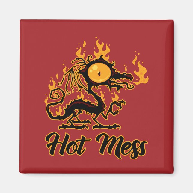 Imán Dragón crispado de Hot Mess (Frente)