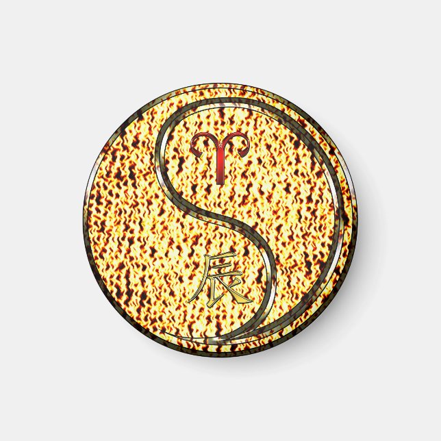 Imán Dragón de Aries y Fuego (Frente)