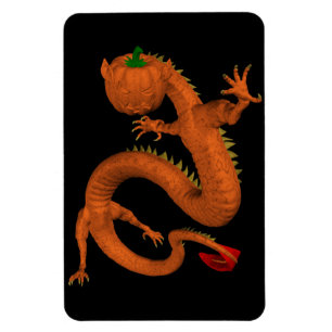 Imán Dragón de calabaza Naranja de Halloween