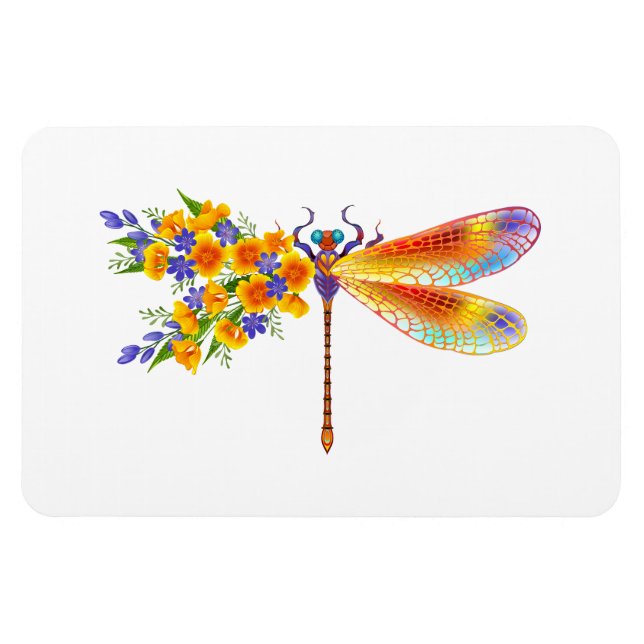 Imán Dragón de flores amarillas (Horizontal)