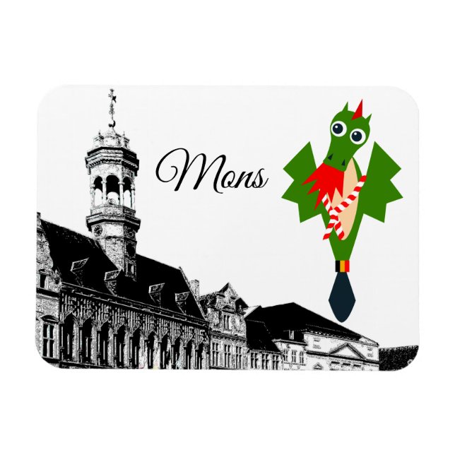 Imán Dragón de Mons, personaje de Doudou ducasse (Horizontal)