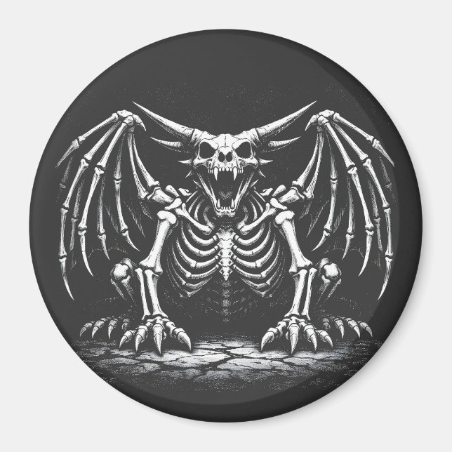 Imán Dragón Esqueleto por BurnsInHell (Frente)