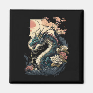 Imán Dragón estético japonés arte japonés japonés tatua