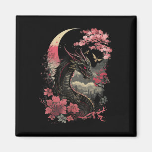 Imán Dragón estético japonés arte japonés japonés tatua