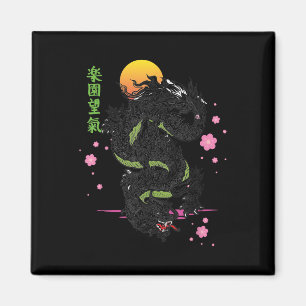 Imán Dragón japonés asiático kanji sakura tattoo ae