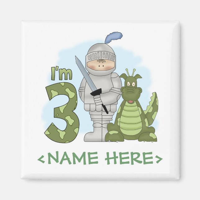Imán Dragon Knight 3er cumpleaños (Frente)