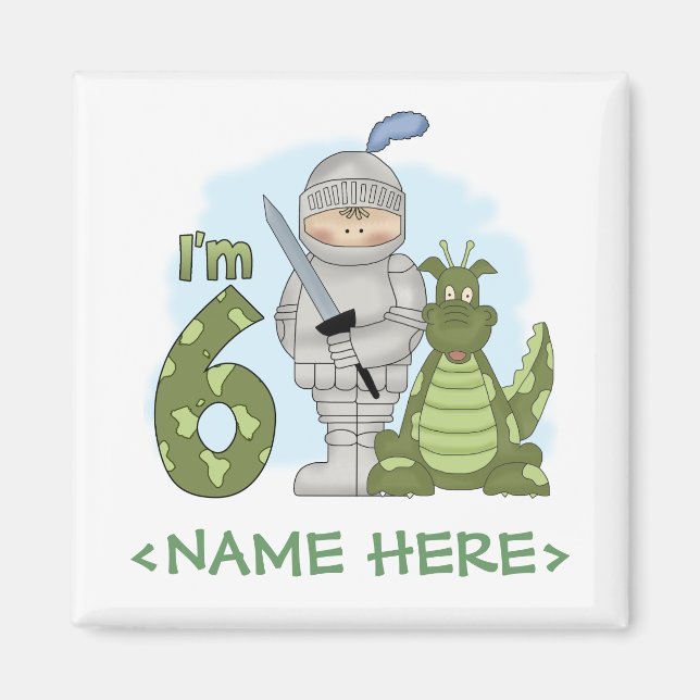 Imán Dragon Knight 6º cumpleaños (Frente)