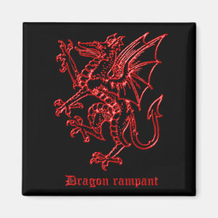 Imán Dragón medieval de la heráldica