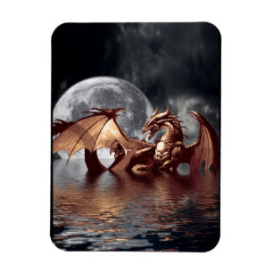 Imán Dragon & Moon Fantasy Art Magnet