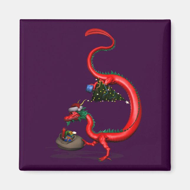 Imán Dragón oriental rojo (Frente)