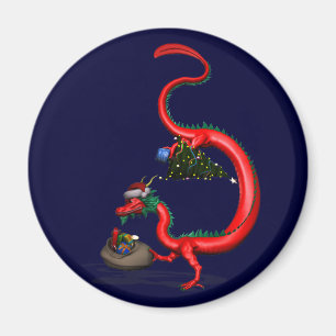 Imán Dragón oriental rojo