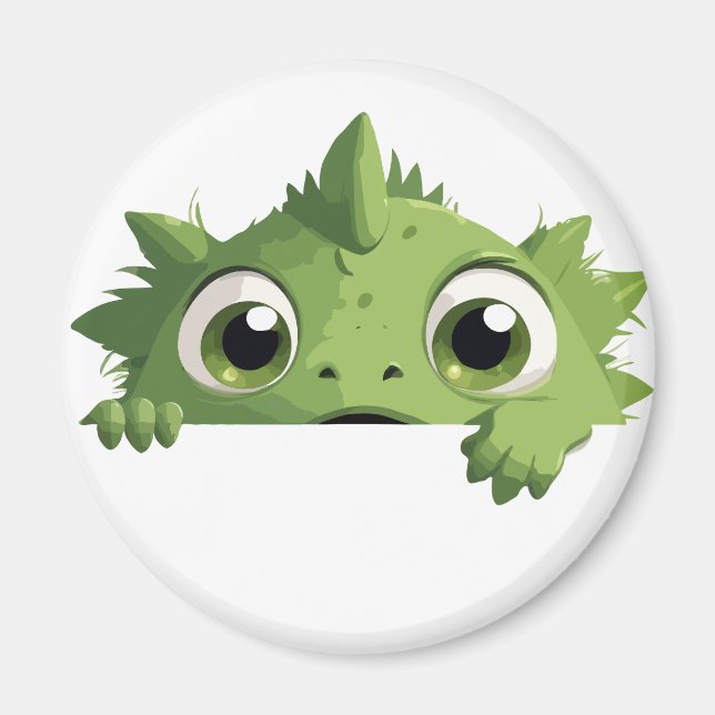 Imán Dragon Peeking Cute Adorable Gracioso Personalizad (Frente)